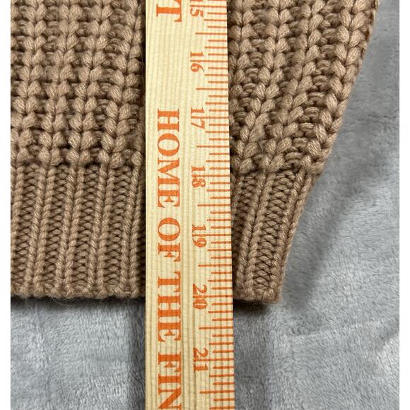 Elodie Oversized Fawn Brown Sz M Ribbed Balloon Sleeve Chunky Sweater Cozy Bulky - Picture 10 of 14